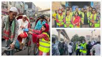 জেসিআইয়ের উদ্যোগে জ্যামে আটকে থাকা মানুষের মাঝে ইফতার বিতরন